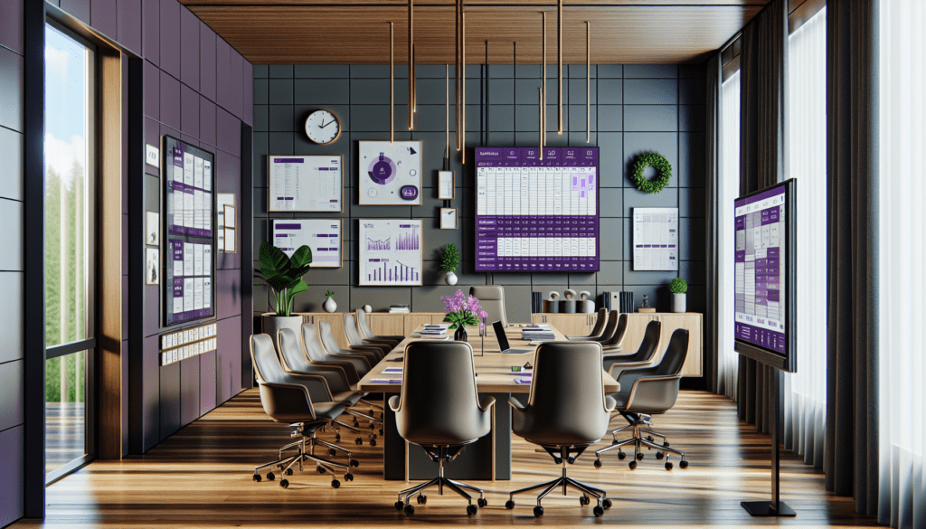 bureau professionnel violet avec outils automatisation gestion projets ecran tableau intelligent decoration moderne.jpeg