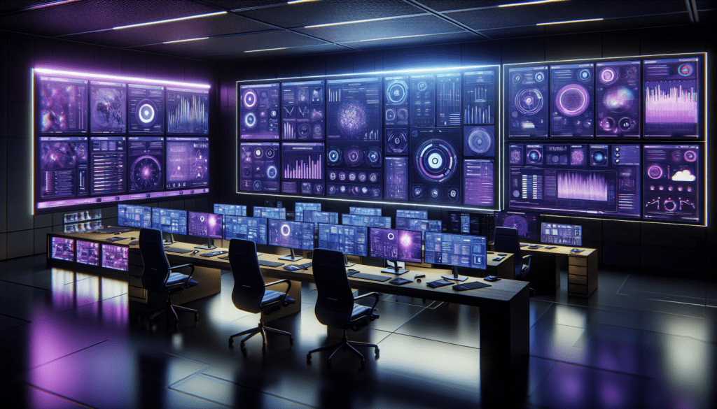 centre commandement futuriste technologie avancee interfaces IA moniteurs tactiles gestion projet violet.jpg