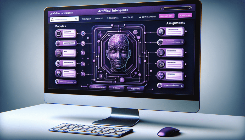 interface cours en ligne intelligence artificielle theme violet ecran ordinateur realiste.jpg
