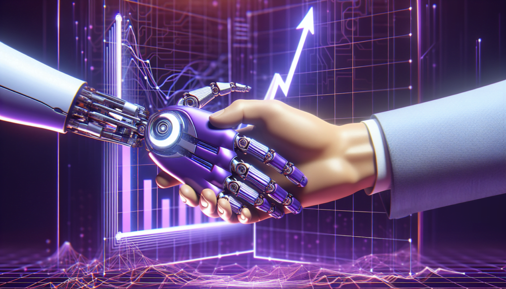 robot main violette serrant main humaine graphique croissance ventes arriere plan futuriste violet.jpg